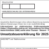 Formular U1 für die österr. Umsatzsteuererklärung 2025